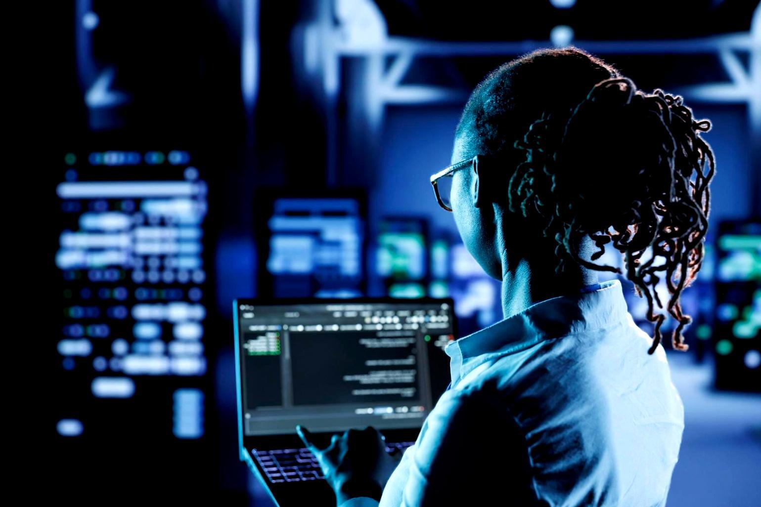 Professional technology implementation showcase displaying modern workspace setup